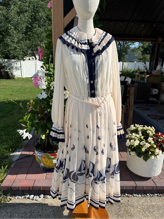 Zimmermann Dresses & Skirts - Zimmermann dress with navy blue sailboat print on cream background